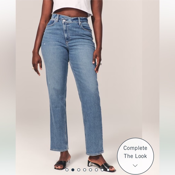 Curve Love Ultra High Rise 90s Straight Jeans with Criss-Cross Waist - Picture 2 of 7
